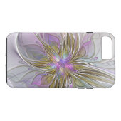 Blumenfarbenes Abstraktes Fraktal mit Rosa und Gol Case-Mate iPhone Hülle (Rückseite (Horizontal))
