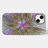 Blumenfarbenes Abstraktes Fraktal mit Rosa und Gol Case-Mate iPhone Hülle (Rückseite (Horizontal))