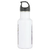 Blumenfarbenes Abstraktes Fraktal mit Rosa und Gol Edelstahlflasche (Rückseite)