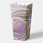 Blumenfarbenes Abstraktes Fraktal mit Rosa und Gol Geschenkschachtel (Rückseite)