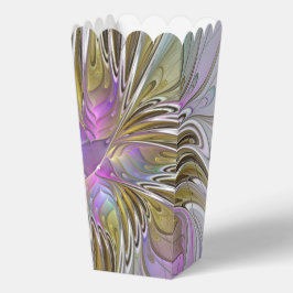 Blumenfarbenes Abstraktes Fraktal mit Rosa und Gol Geschenkschachtel