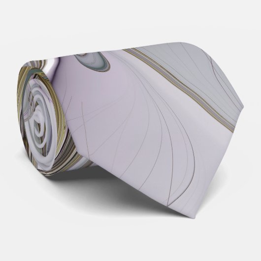 Blumenfarbenes Abstraktes Fraktal mit Rosa und Gol Krawatte (Gerollt)