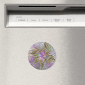 Blumenfarbenes Abstraktes Fraktal mit Rosa und Gol Magnet (In Situ (Geschirrspüler))