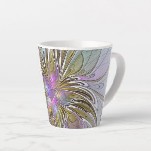 Blumenfarbenes Abstraktes Fraktal mit Rosa und Gol Milchtasse