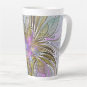 Blumenfarbenes Abstraktes Fraktal mit Rosa und Gol Milchtasse (Rechte Ecke)