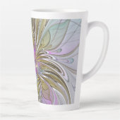 Blumenfarbenes Abstraktes Fraktal mit Rosa und Gol Milchtasse (Rechts)