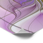 Blumenfarbenes Abstraktes Fraktal mit Rosa und Gol Poster (Ecke)