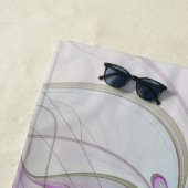 Blumenfarbenes Abstraktes Fraktal mit Rosa und Gol Strandtuch (Beispiel)