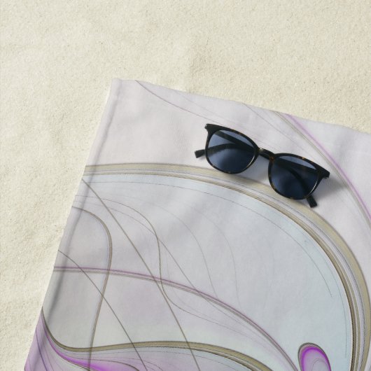 Blumenfarbenes Abstraktes Fraktal mit Rosa und Gol Strandtuch (Beispiel)