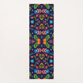 Blumenfarbenes Mosaikmuster blauer Hintergrund Yogamatte (Vorderseite)