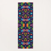 Blumenfarbenes Mosaikmuster blauer Hintergrund Yogamatte (Rückseite)