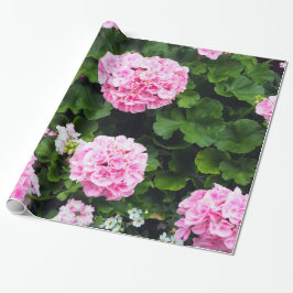 Blumenfarbenes Rosa Geranium Foto Geschenkpapier