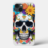 Blumenfarbenschädel Case-Mate iPhone Hülle (Rückseite)