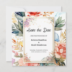 Blumenfarbensehen speichern Sie die Datumskarte Save The Date