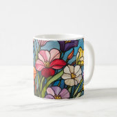Blumenfarbglas Kaffeetasse (VorderseiteRechts)