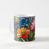 Blumenfarbglas Kaffeetasse (Vorderseite Links)