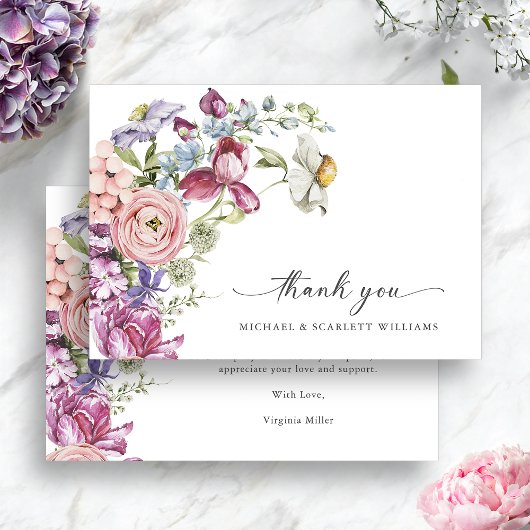 blumenfarbig dankeskarte