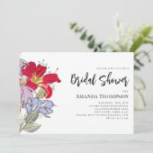 Blumenfarbige Blume Botanischer QR-Code Einladung (Stehend Vorderseite)
