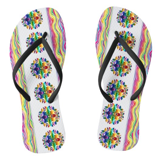 Blumenfarbige Flip Flops Badesandalen (Fußbett)