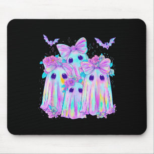 Blumenfarbige Geister Boo Coquette Bow Spooky Hal Mousepad