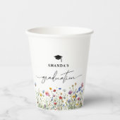 Blumenfarbige Graduierungsparty Pappbecher (Vorderseite)