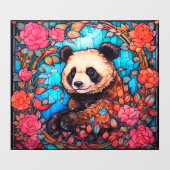 Blumenfarbige Panda-Bären-Imitate aus festem Glas Fensteraufkleber (Blatt)