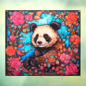 Blumenfarbige Panda-Bären-Imitate aus festem Glas Fensteraufkleber (Blatt 3)