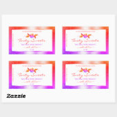 Blumenfarbiger Glitzer auf den Etiketten von White Rechteckiger Aufkleber (Blatt)