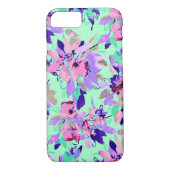 Blumenfarbmuster Blume aquamarin lila Rosa Case-Mate iPhone Hülle (Rückseite)