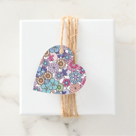 Blumenfarbmuster Geschenkanhänger (Beispiel)