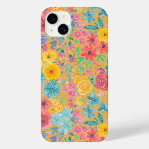 Blumenfarbmuster in gelber Farbe Case-Mate iPhone 14 Plus Hülle