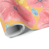 Blumenfarbmuster in gelber Farbe Geschenkpapier (Rolleneckpunkt)