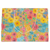 Blumenfarbmuster in gelber Farbe Große Geschenktüte (Vorderseite)
