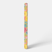 Blumenfarbmuster in gelber Farbe Samsung Galaxy Hülle (Linke Seite)