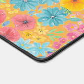 Blumenfarbmuster in gelber Farbe Schreibtischunterlage (Ecke)