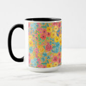 Blumenfarbmuster in gelber Farbe Tasse (Links)