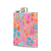 Blumenfarbmuster in Rosa Flachmann (Links)