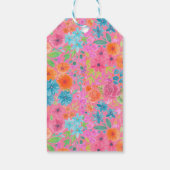 Blumenfarbmuster in Rosa Geschenkanhänger (Rückseite)
