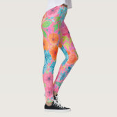 Blumenfarbmuster in Rosa Leggings (Rechts)