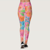 Blumenfarbmuster in Rosa Leggings (Rückseite)