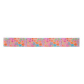 Blumenfarbmuster in Rosa Satinband (Vorderseite)