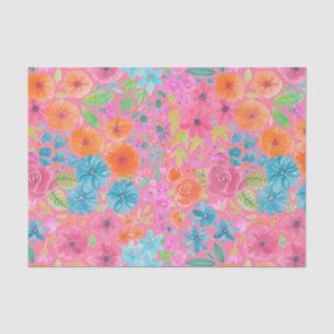 Blumenfarbmuster in Rosa Seidenpapier