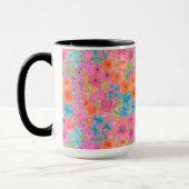 Blumenfarbmuster in Rosa Tasse (Links)