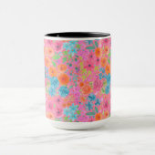 Blumenfarbmuster in Rosa Tasse (Zentrum)