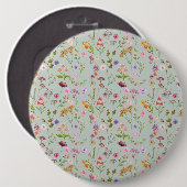 Blumenfarbmuster - rosa, lila, grün button (Vorne & Hinten)
