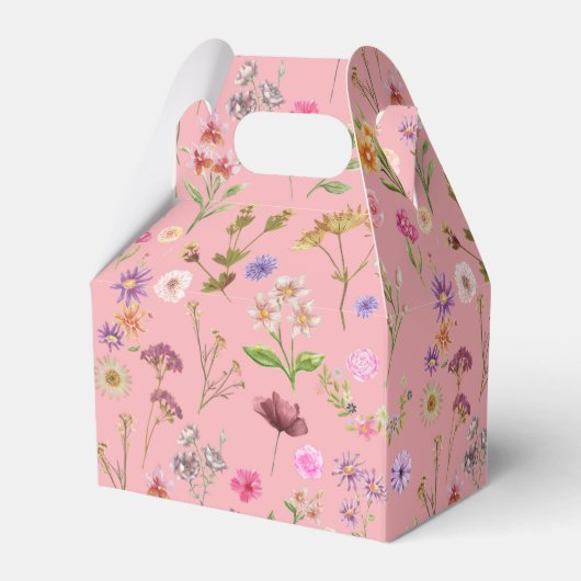 Blumenfarbmuster - rosa, lila, grün geschenkschachtel (Rückseite)