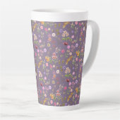 Blumenfarbmuster - rosa, lila, grün milchtasse (Rechte Ecke)