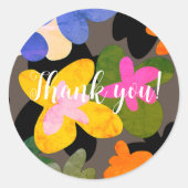 Blumenfarbmuster Runder Aufkleber (Vorderseite)
