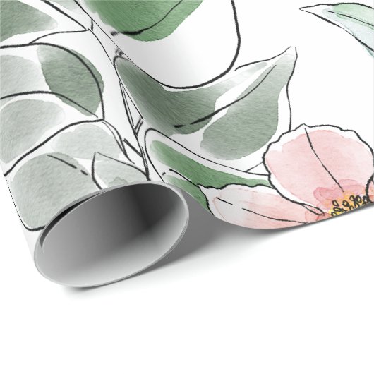 Blumenfarbpapier Geschenkpapier (Rolleneckpunkt)