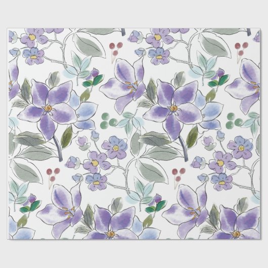 Blumenfarbpapier Geschenkpapier (Flach)